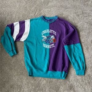 NBA Charlotte Hornets Teal & Purple Colorblock Crewneck